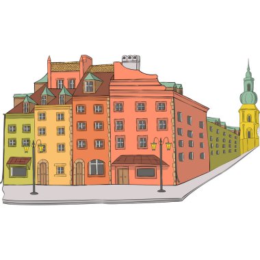 Vektör. Royal Square. Varşova.