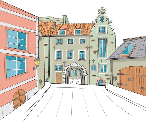 Vecteur. Riga. La porte suédoise . — Image vectorielle
