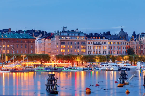 Stockholm. Gün batımında şehir seti. — Stok fotoğraf