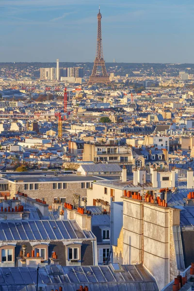 Schilderachtig Uitzicht Stad Vroege Ochtend Vanaf Montmartre Heuvel Paris Frankrijk — Stockfoto