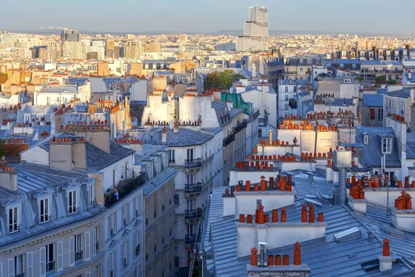 Paris. Flygfoto över staden på sunrise. — Stockfoto