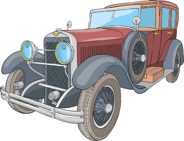 Старый Комфортабельный Ретро Автомобиль Белом Фоне — стоковый вектор