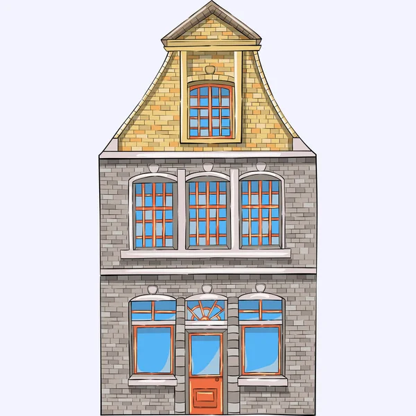 Vektor. Gamla hus i Brygge. — Stock vektor