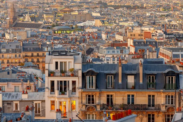 Paris. Aerial view of the city at sunrise. — Stock Photo, Image