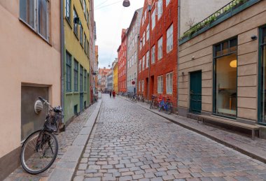 Kopenhag. Eski Ortaçağ Caddesi.