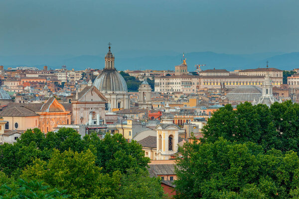 Rome. View of the city from the Aventine hill.