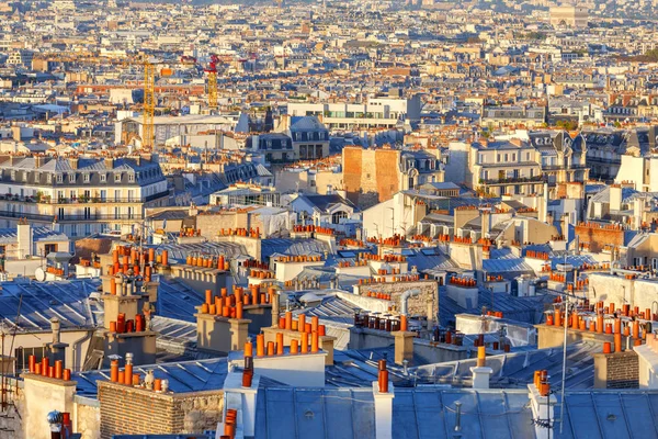 Paris. Flygfoto över staden på sunrise. — Stockfoto