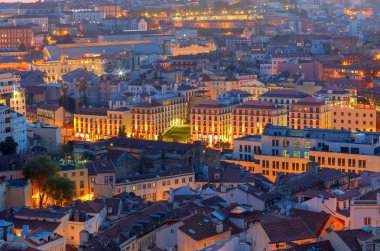 Lisbon. Şehrin havadan görünümü.