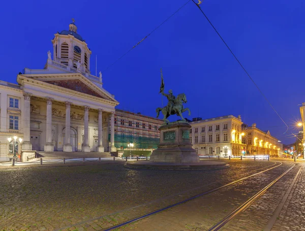 Bruxelas. Praça Real ao pôr-do-sol . — Fotografia de Stock