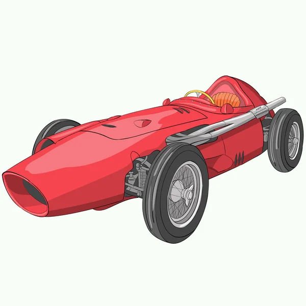 Vector. Rojo coche de carreras . — Vector de stock