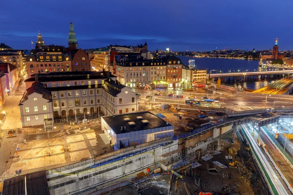 Stockholm. Stadsbanken vid solnedgången. — Stockfoto