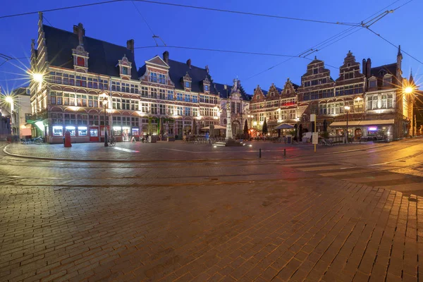 Gent. Staré středověké domy. — Stock fotografie