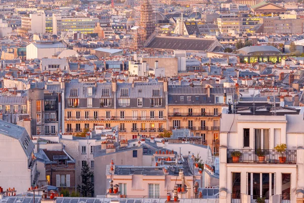 Paris. Flygfoto över staden på sunrise. — Stockfoto