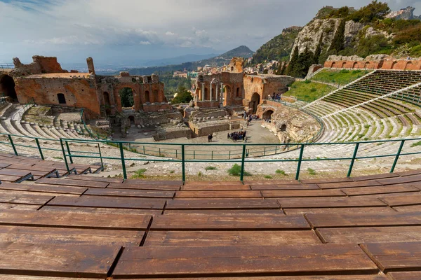 Taormina. Antico teatro romano . — Foto Stock