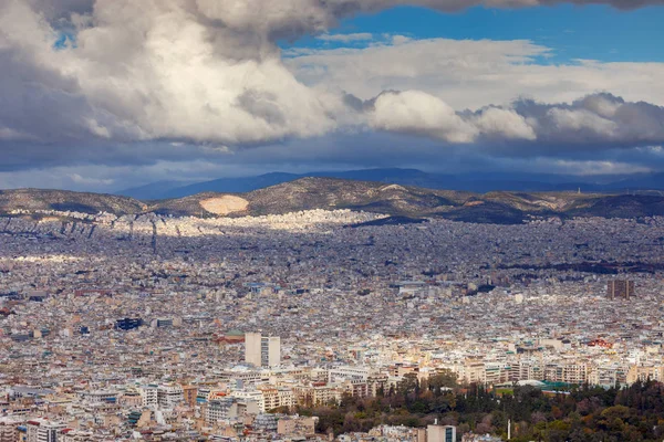 Athen. Luftaufnahme der Stadt. — Stockfoto