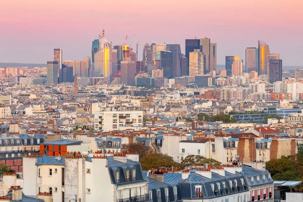 Paris. Vacker flygvy över staden tidigt på morgonen. — Stockfoto
