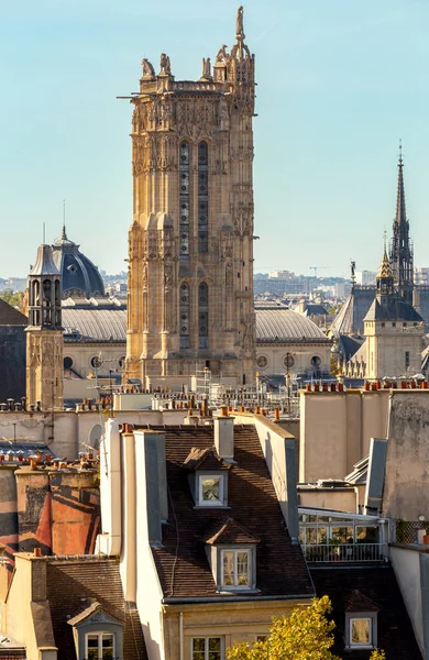 Parigi. Veduta aerea panoramica della città e della torre di Saint-Jacques . — Foto Stock