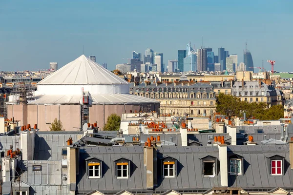 Paris. Vacker flygvy över staden tidigt på morgonen. — Stockfoto