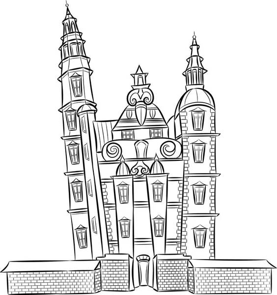 Вектор. Старое здание.. Копенгаген . — стоковый вектор