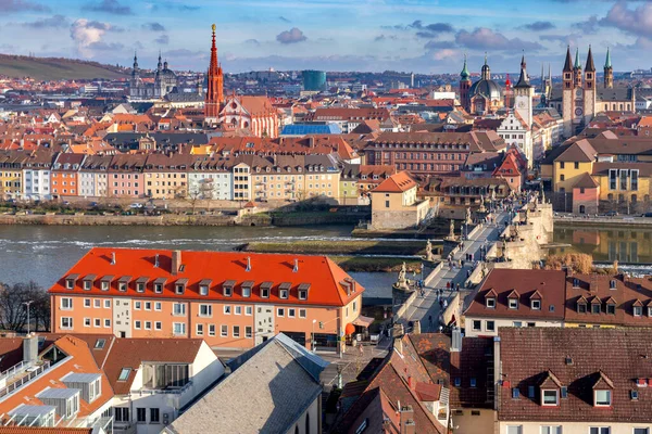 Wurzburg. Vista aérea de la ciudad . — Foto de Stock