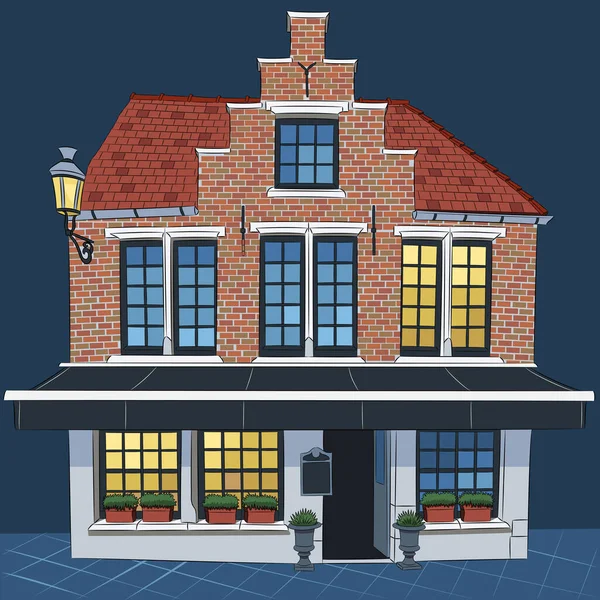 Maison médiévale traditionnelle dans la partie historique de Bruges. — Image vectorielle