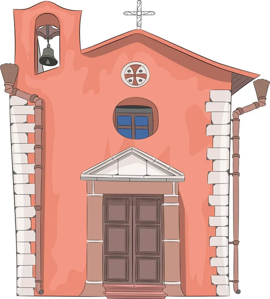 Iglesia católica de piedra vieja. — Vector de stock