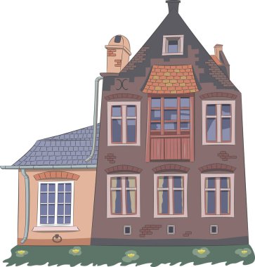Bruges 'ün tarihi bölgesinde geleneksel taş evler.