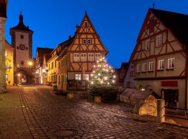 Rothenburg ob der Tauber. Eski ünlü ortaçağ şehri.