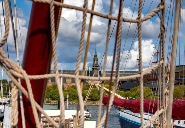 Stockholm. Městské nábřeží — Stock fotografie