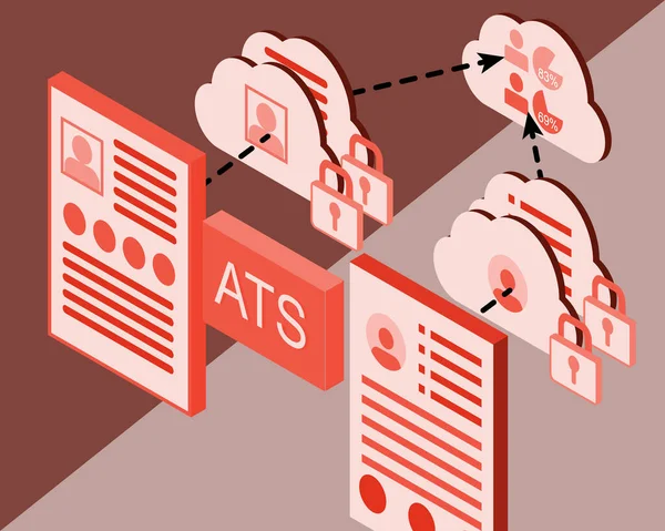 Riprende Trasformazione Con Ats Sistema Tracciamento Del Richiedente Vettore — Vettoriale Stock