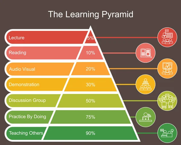 Öğrenme Piramidi Model Vektörü — Stok Vektör
