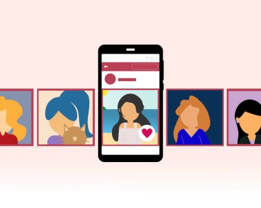 Doğru kız vektörünü bulmak için internet üzerinden randevu uygulaması