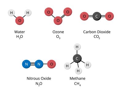 Kimyasal Su Yapıları, Ozon, Karbon Dioksit, Nitro Oksijen ve Metan