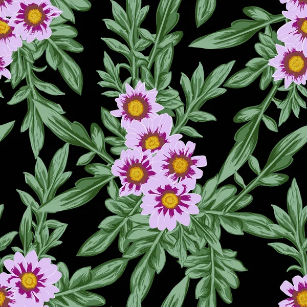 黒手描きスタイルの植物の自然の風景夏野生花の咲いている庭の花のセット — ストックベクタ