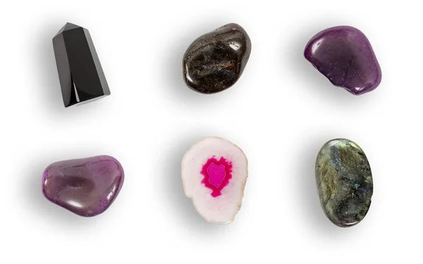 Colorful boho style gems isolated on white background — Stock Photo, Image