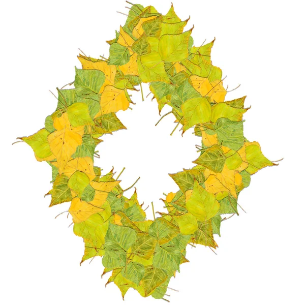 Осенью листья границы рамки акварель окрашены изолированы на белом фоне — стоковое фото