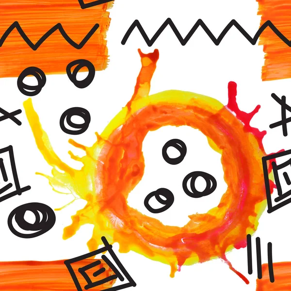 Creativo pintado a mano patrón geométrico colorido sin temporada. Collage. Diseño para impresiones, carteles, tarjetas — Foto de Stock