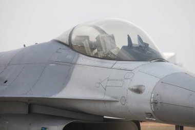 Bangkok - Jan 09: F16 uçağı Tayland Kraliyet Hava Kuvvetleri Çocuk Günü etkinliğinde sergilendi.