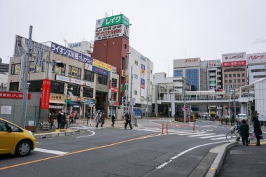 KAWAGOE, JAPON - Mart 2017: Edo Eski Kasabası. Bir sürü turist var..