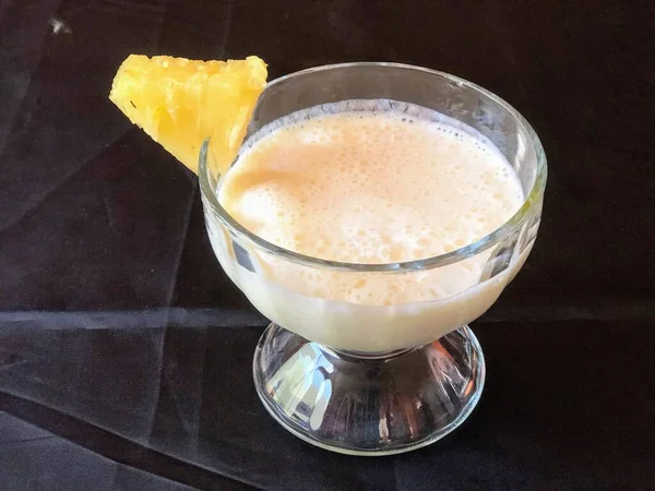 Pina Colada Préparée Avec Paille — Photo