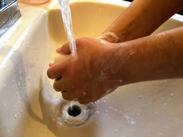 Hygiene Washing Hands Home — Stock Photo, Image