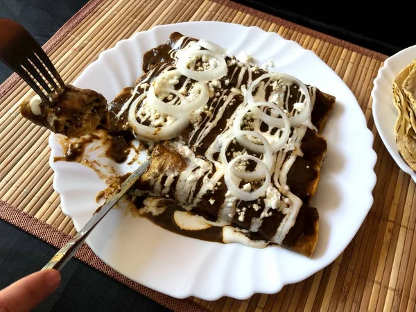 Lindas Tortilhas Com Massa México — Fotografia de Stock