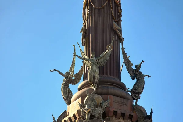 Фрагмент памятника Колумбу, Барселона — стоковое фото