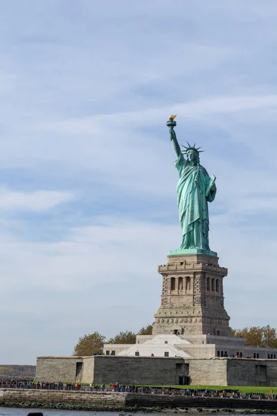 Statuia Libertății Dedicată Octombrie 1886 Este Una Dintre Cele Mai — Fotografie, imagine de stoc