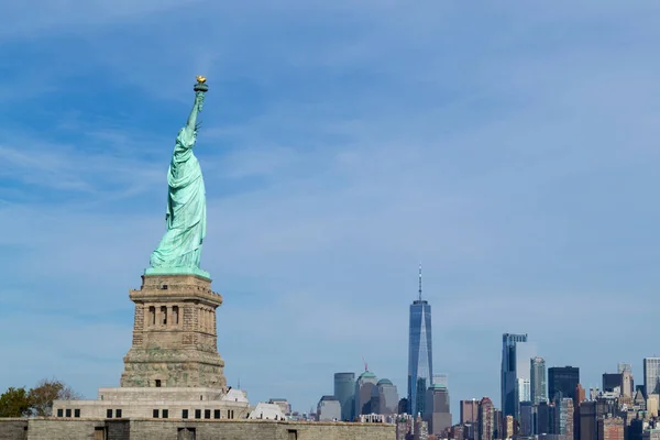 Statua Della Libertà Dedicata Ottobre 1886 Una Delle Icone Più — Foto Stock