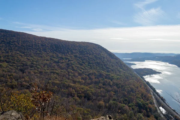 Caduta Nella Valle Hudson Tra Cresta Breakneck Primavera Fredda — Foto Stock