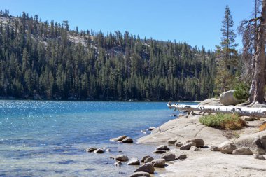 Tioga yol aka Ca120 sonra Sierra Nevada sonsuz manzaralar sunan haçlar