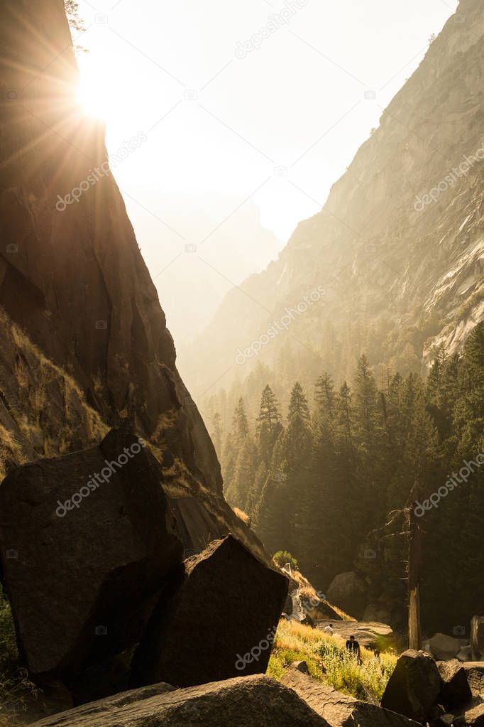 Mist trail at Yosemite National Park is one of the most iconic