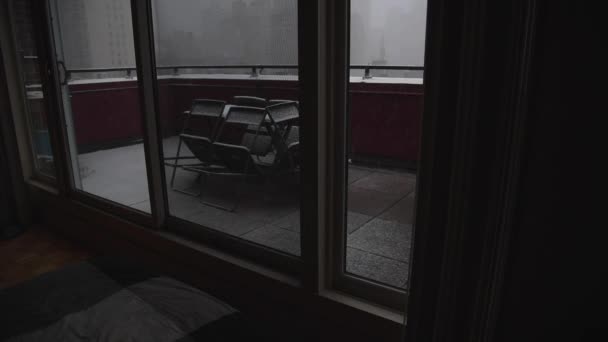 Salju Dari Sebuah Apartemen Manhattan — Stok Video