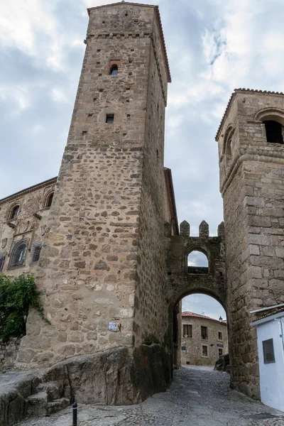 Smalle Straatjes Poort Van Santiago Trujillo Spanje — Stockfoto